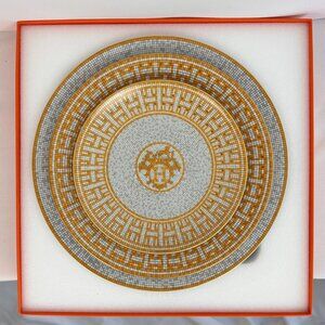 Hermes Mosaique Au 24 Gold Dinnerware Set of 3